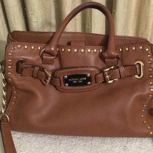 Tan Vintage Michael Kors Satchel Handbag with Wallet